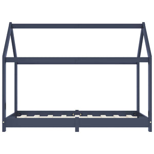 Barnsäng grå massiv furu 70x140 cm