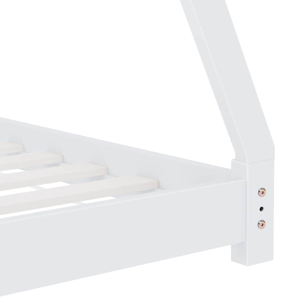 Barnsäng vit massiv furu 80x160 cm