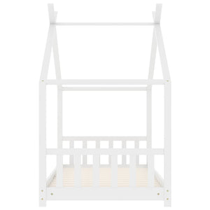 Barnsäng vit massiv furu 70x140 cm