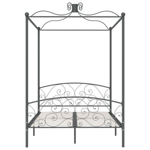 Sänghimmel utan madrass grå metall 140x200 cm