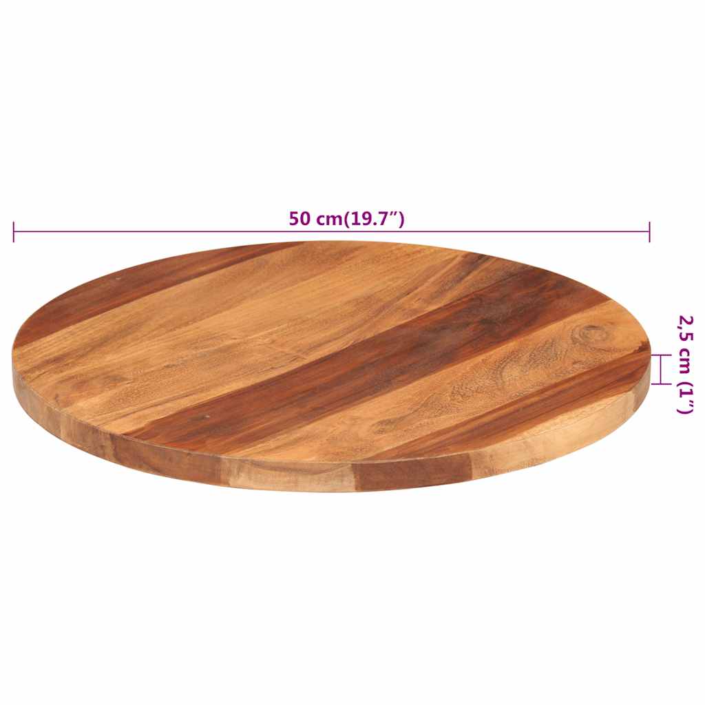 Bordsskiva massivt akaciaträ rund 25-27 mm 50 cm
