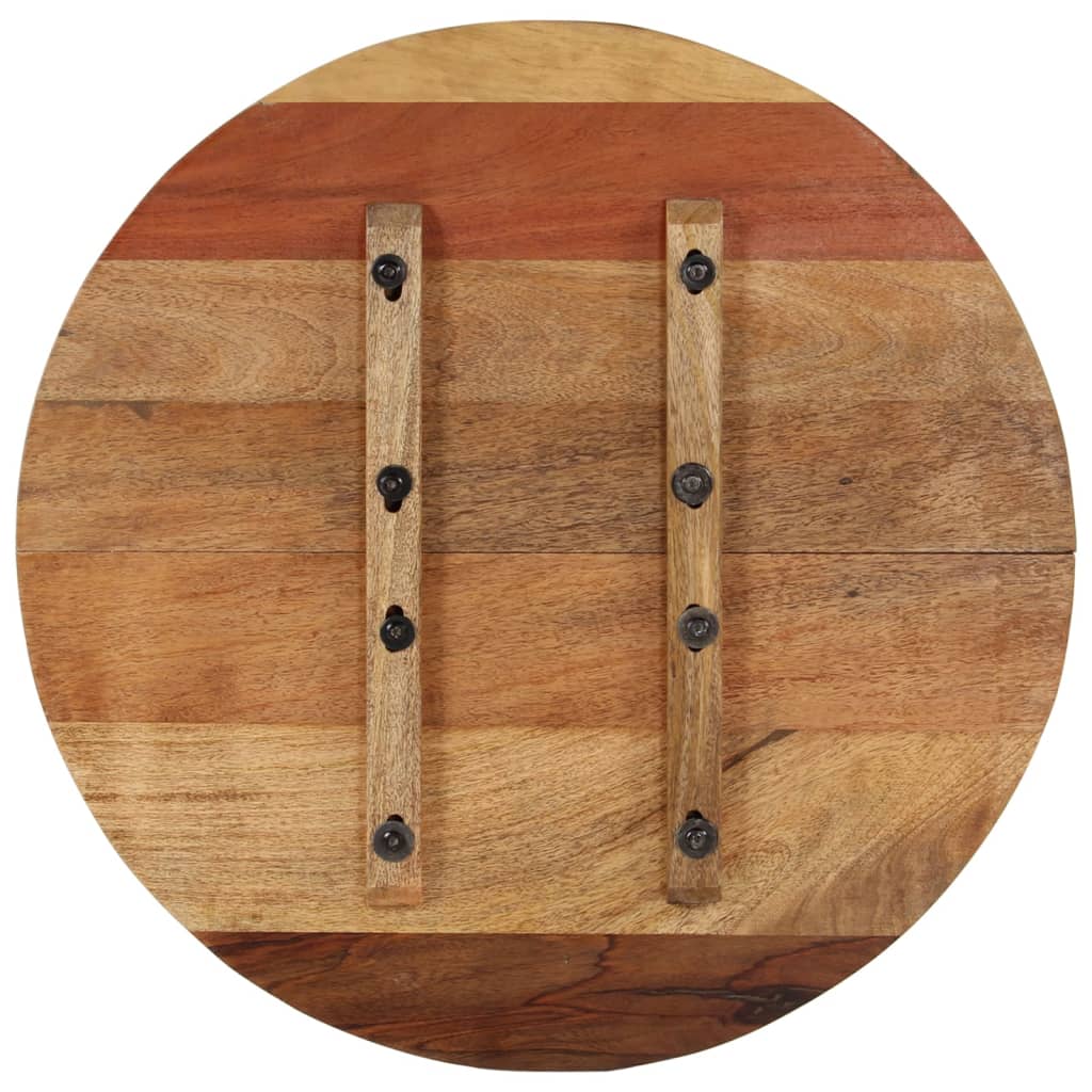 Rund bordsskiva 60 cm 15-16 mm massivt återvunnet trä