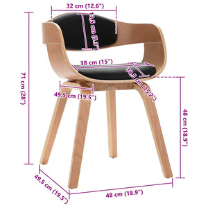 Matstolar 2 st böjträ och konstläder