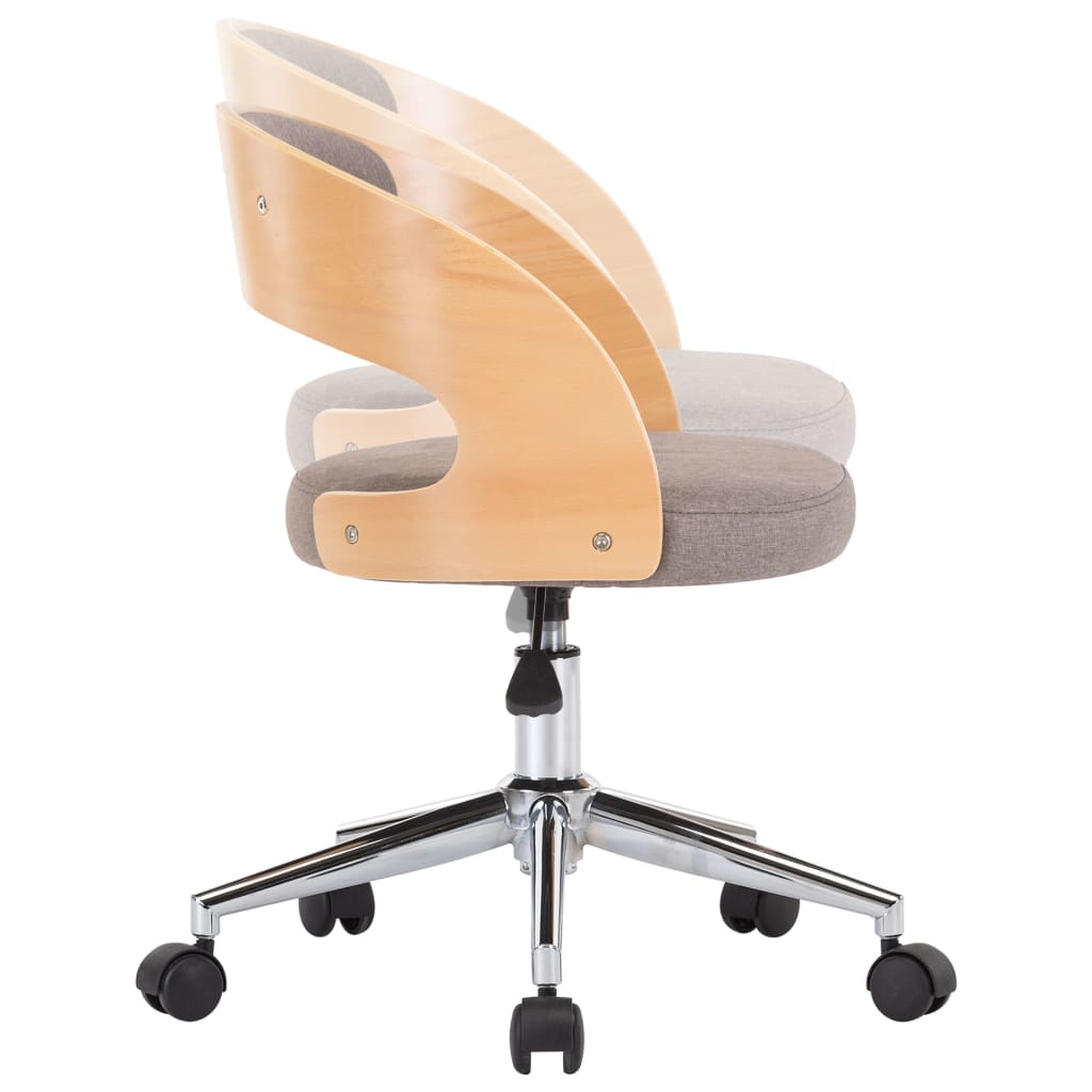 Snurrbar matstol böjträ och tyg taupe