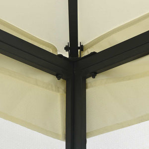 Paviljong med nät 300x300x265 cm gräddvit