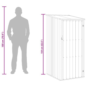 Trädgårdsskjul brun 87x98x159 cm galvaniserat stål