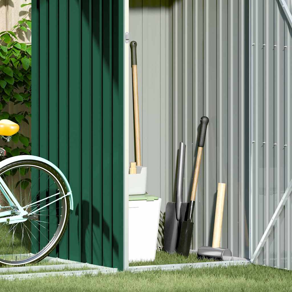Vedskjul grön 245x98x159 cm galvaniserat stål