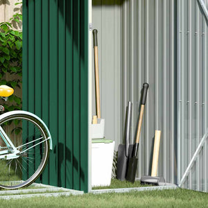 Vedskjul grön 245x98x159 cm galvaniserat stål