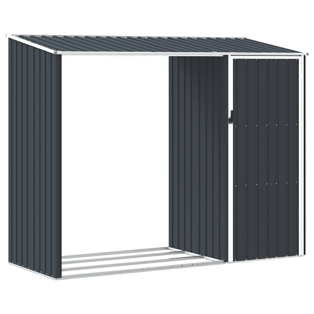 Vedskjul antracit 245x98x159 cm galvaniserat stål
