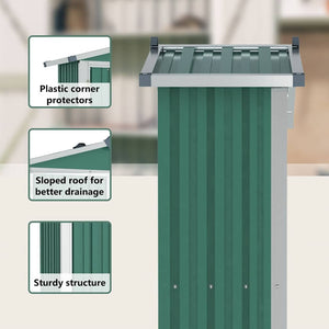 Trädgårdsskjul grön 116x45x175 cm galvaniserat stål