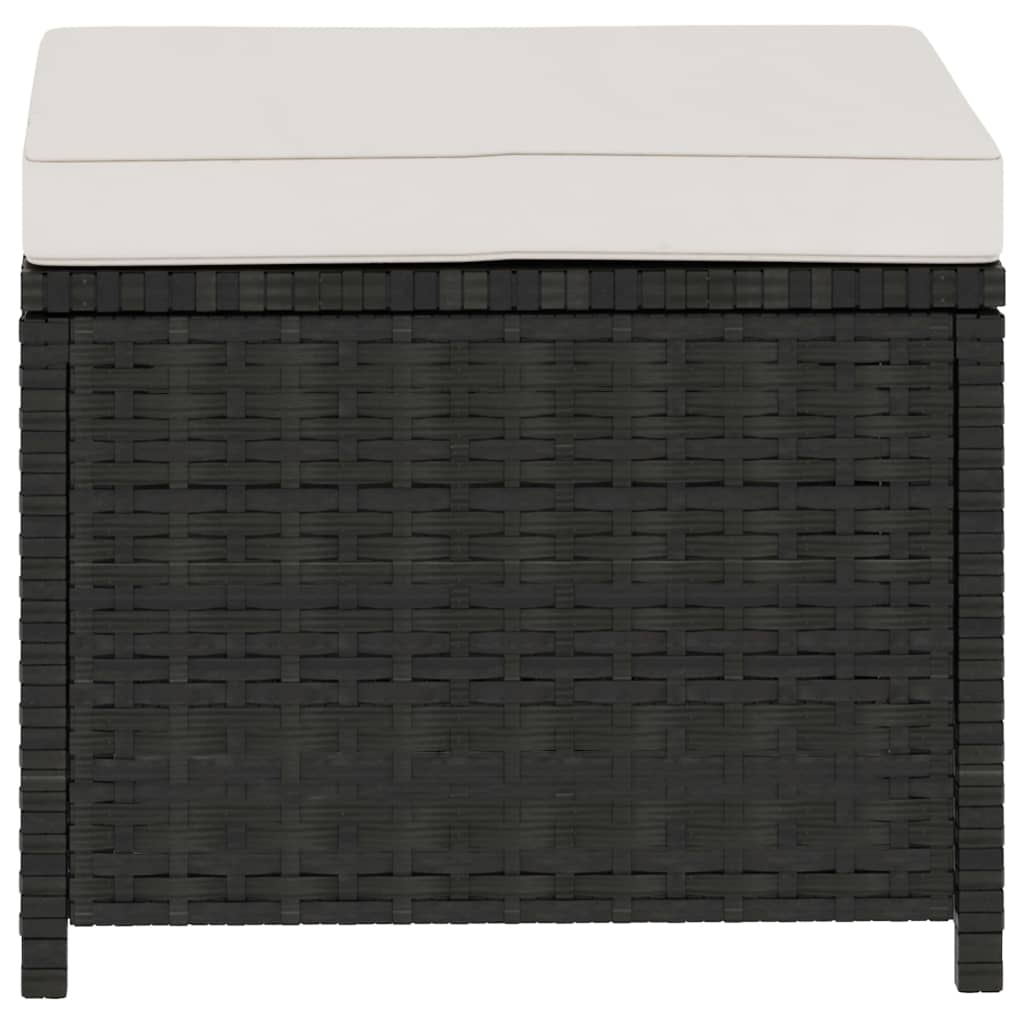 Loungegrupp för trädgården med dynor 5 delar konstrotting svart