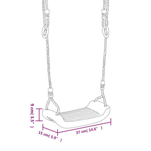 Gungsitsar med rep 2 st blå 37x15 cm polyeten