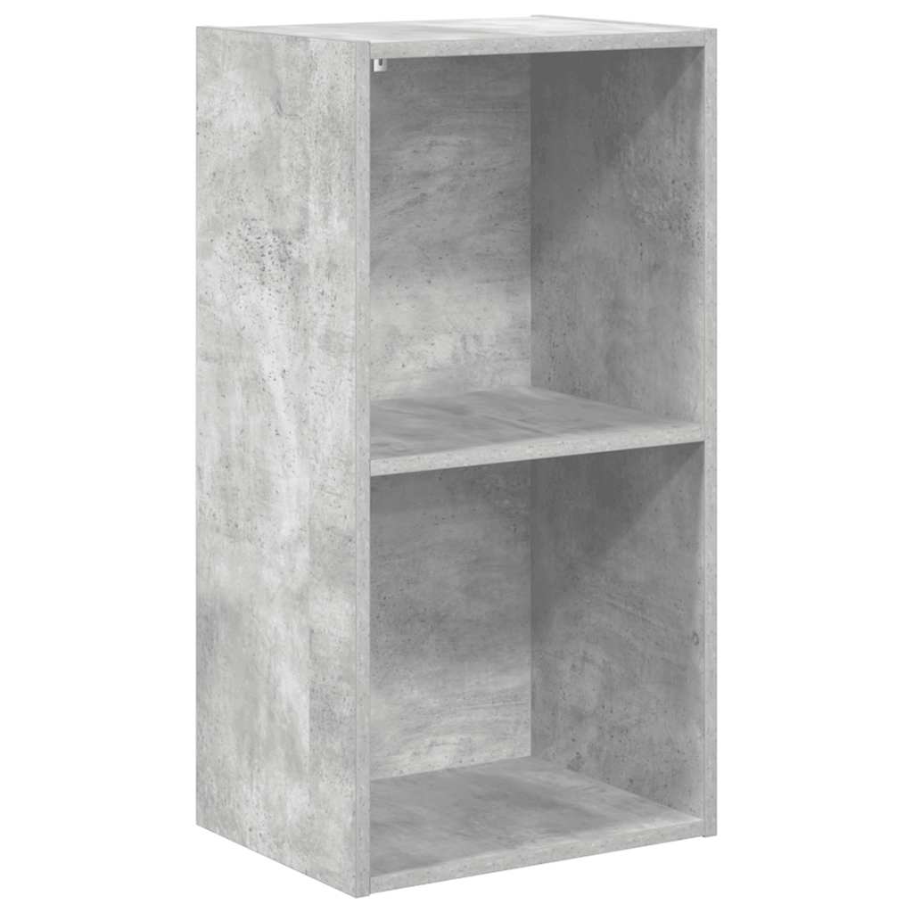 Bokhylla 2 hyllor betonggrå 40x30x76,5 cm konstruerat trä