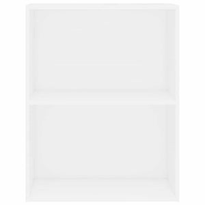 Bokhylla med 2 hyllor vit 60x30x76,5 cm konstruerat trä
