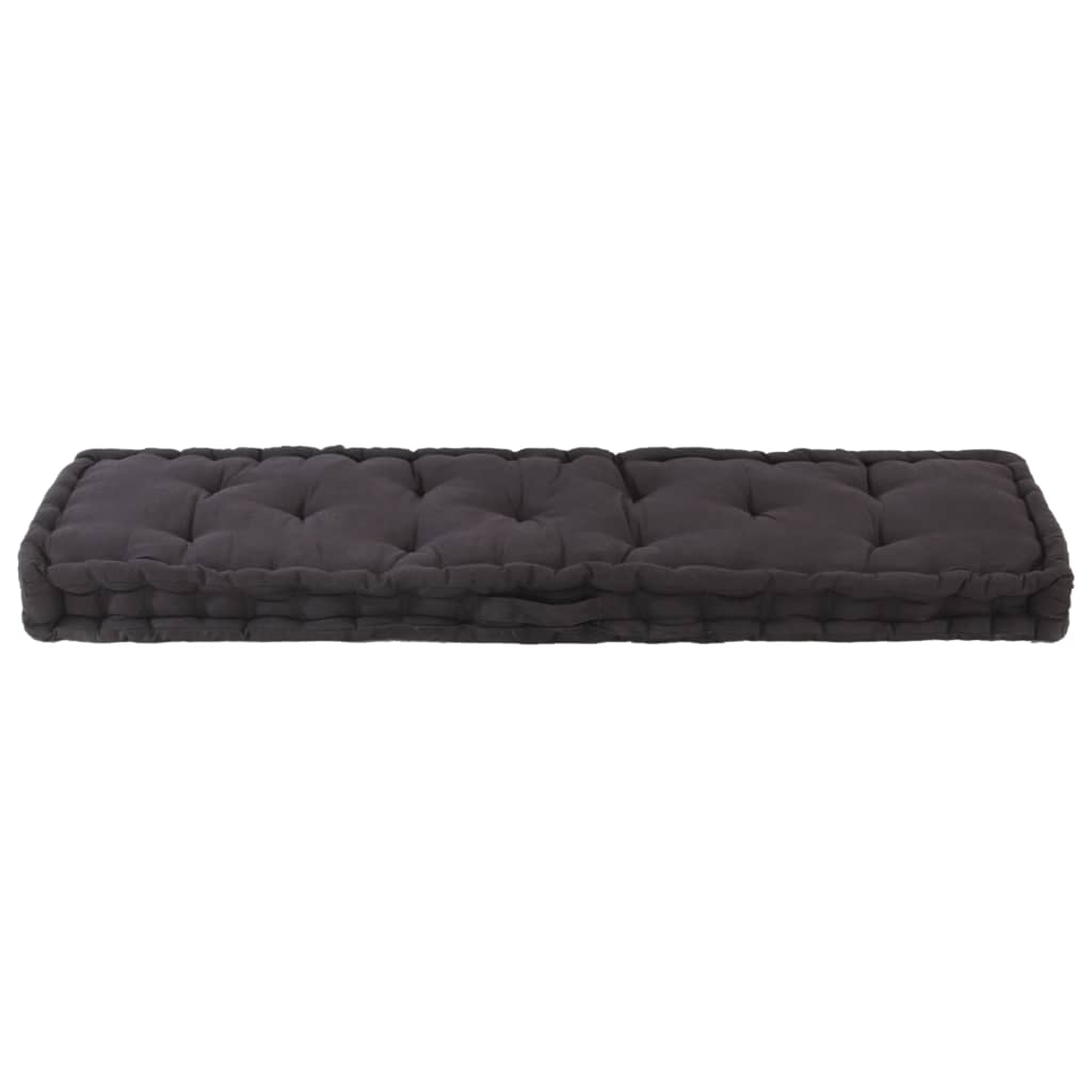 Dyna till pallsoffa bomull 120x40x7 cm svart