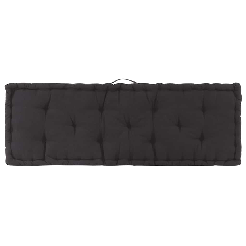 Dyna till pallsoffa bomull 120x40x7 cm svart
