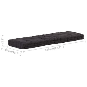 Dyna till pallsoffa bomull 120x40x7 cm svart