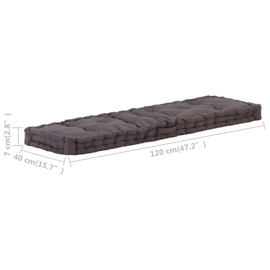 Dyna till pallsoffa bomull 120x40x7 cm antracit