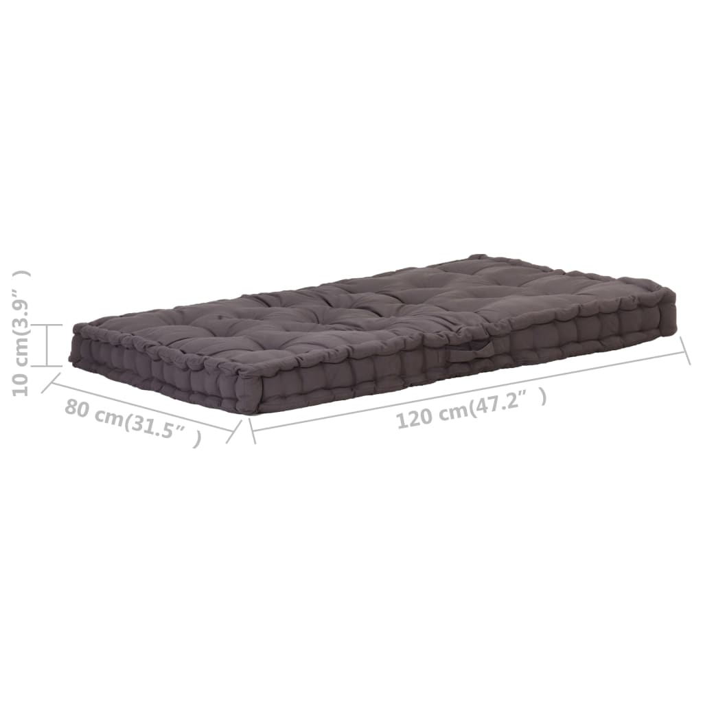 Dyna till pallsoffa bomull 120x80x10 cm antracit