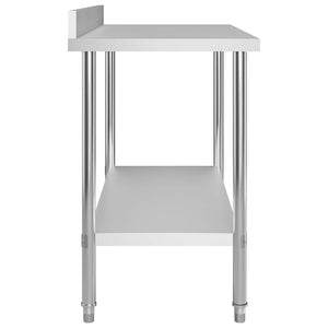 Arbetsbord med stänkskydd 120x60x93 cm rostfritt stål