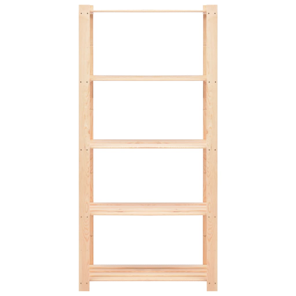 Förvaringshylla 5 hyllor 2 st 80x38x170 cm furu 250 kg