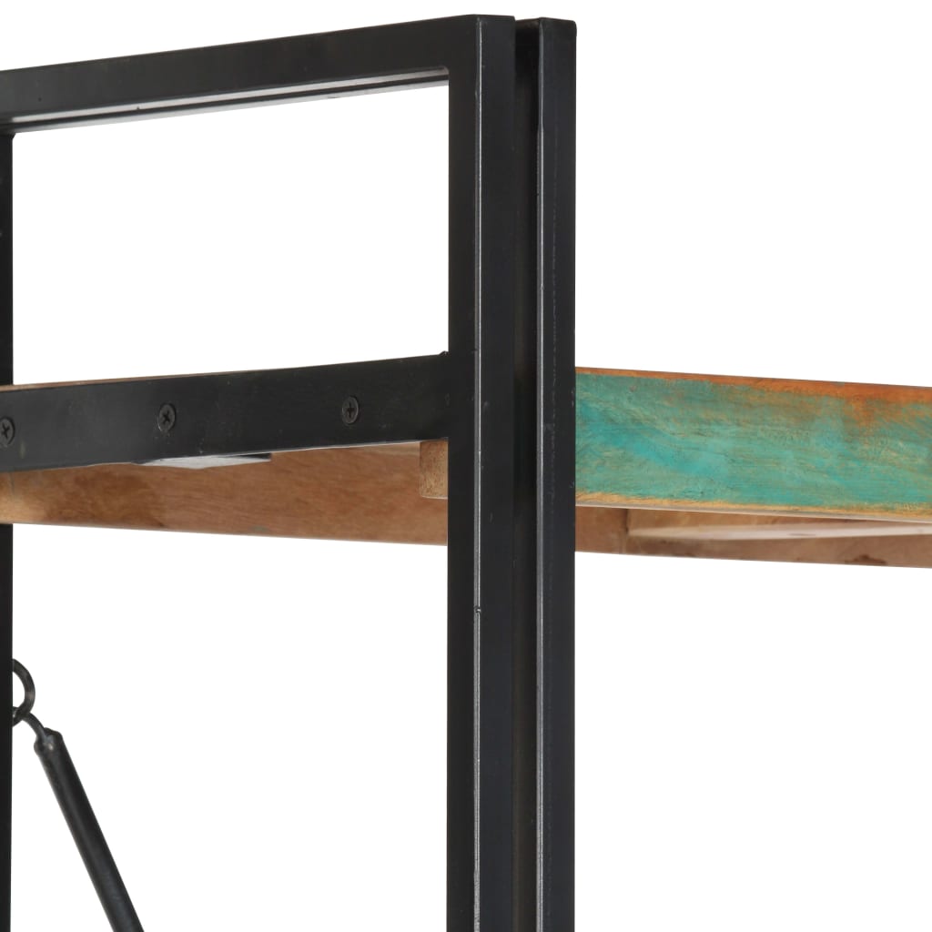 Bokhylla med 5 hyllor 90x30x180 cm massivt återvunnet trä