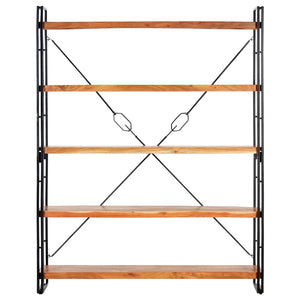 Bokhylla med 5 hyllor 140x30x180 cm massivt akaciaträ