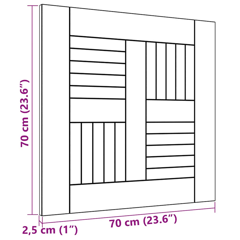 Bordsskiva massiv teak 70x70x2,5 cm
