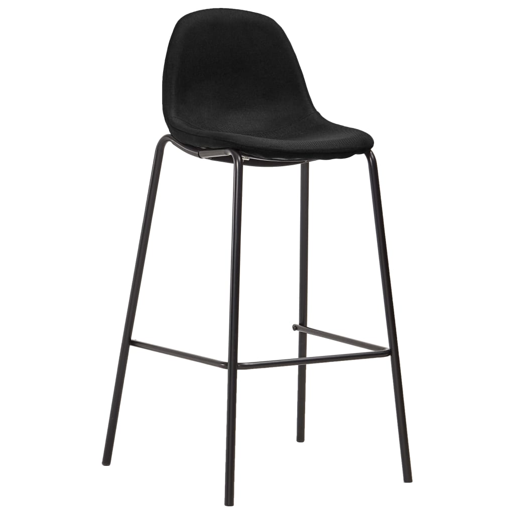 Barstolar 6 st svart tyg