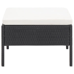 Loungegrupp för trädgården med dynor 3 delar konstrotting svart