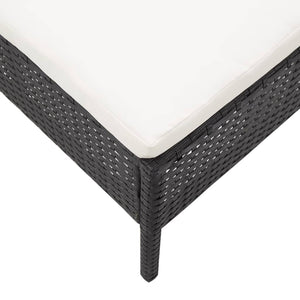 Loungegrupp för trädgården med dynor 3 delar konstrotting svart