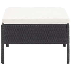 Loungegrupp för trädgården med dynor 3 delar konstrotting svart