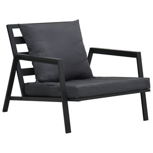 Loungegrupp för trädgården med dynor 5 delar aluminium mörkgrå