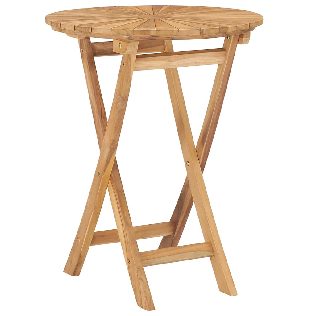 Hopfällbart trädgårdsbord Ø 60 cm massivt teakträ