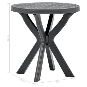 Cafébord antracit Ø70 cm plast