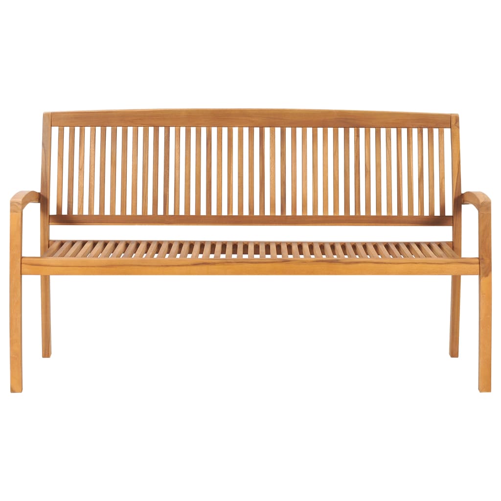 Stapelbar trädgårdsbänk 3-sits 159 cm massiv teak