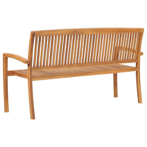 Stapelbar trädgårdsbänk 3-sits 159 cm massiv teak