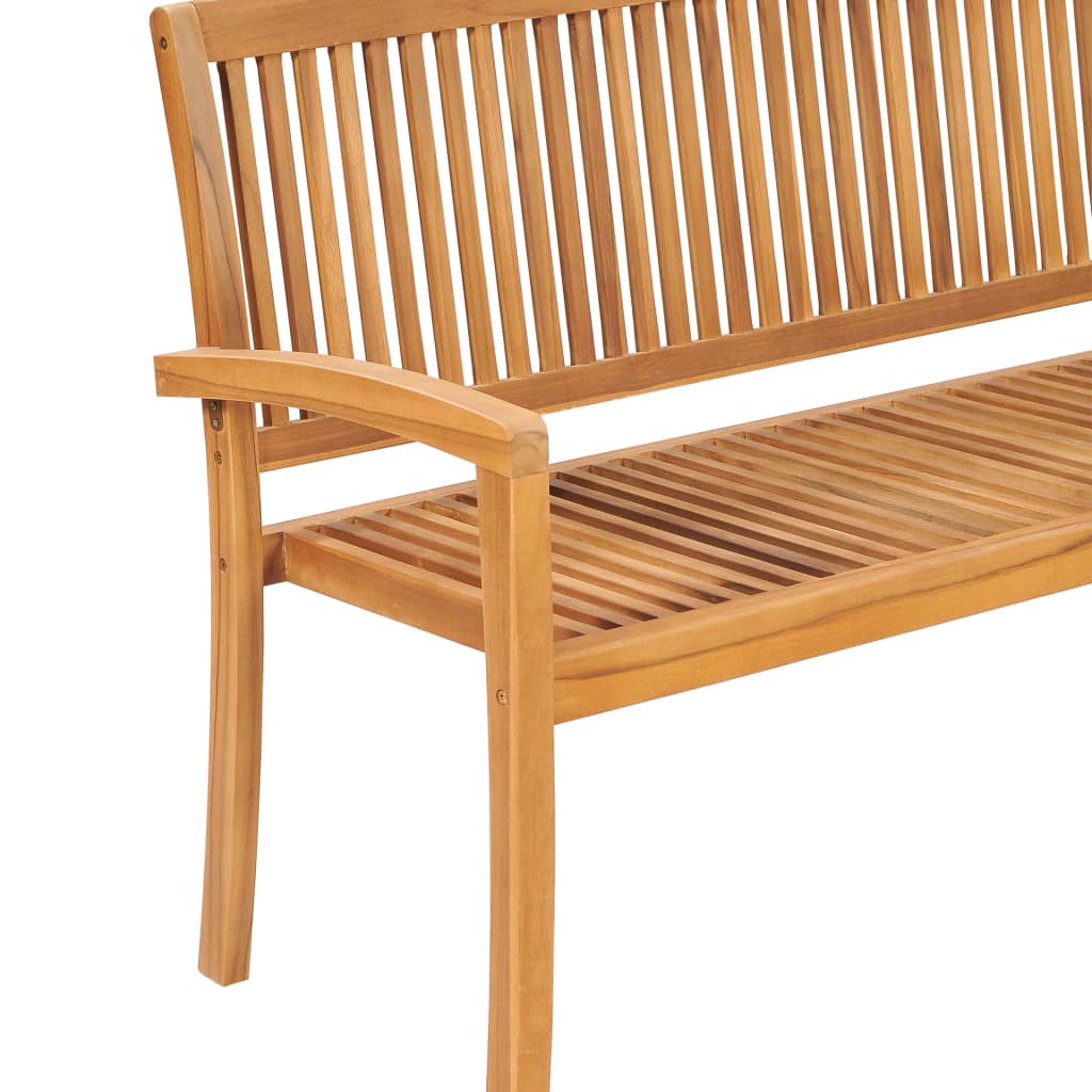 Stapelbar trädgårdsbänk 3-sits 159 cm massiv teak