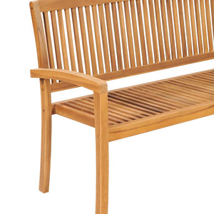 Stapelbar trädgårdsbänk 3-sits 159 cm massiv teak