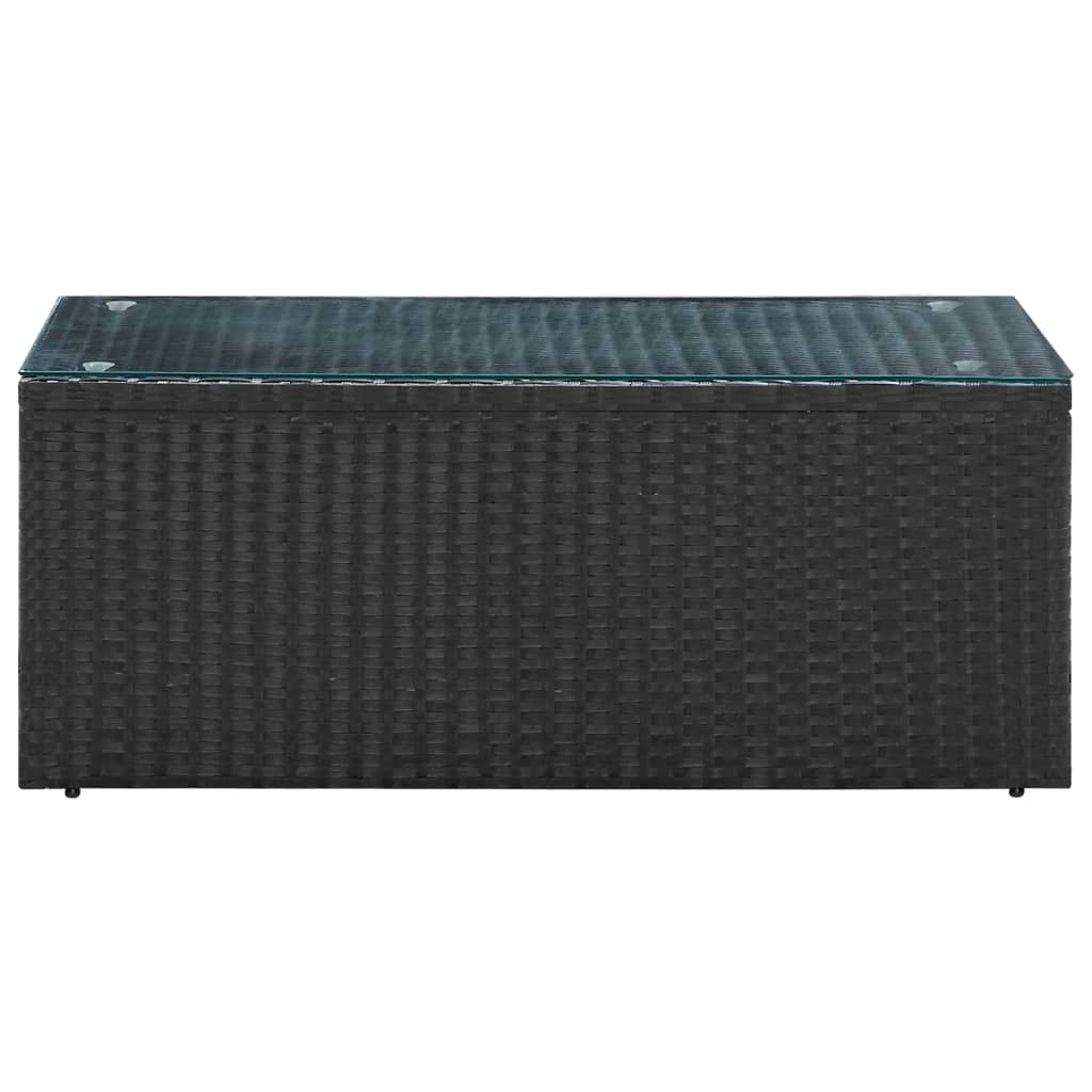 Loungegrupp för trädgården med dynor 4 delar konstrotting svart