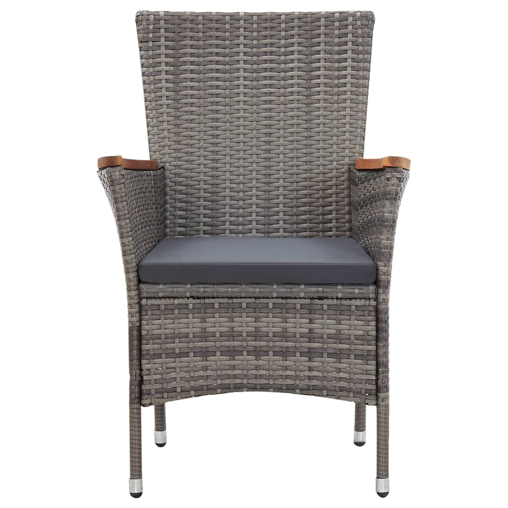 Matgrupp för trädgården med dynor 5 delar konstrotting grå