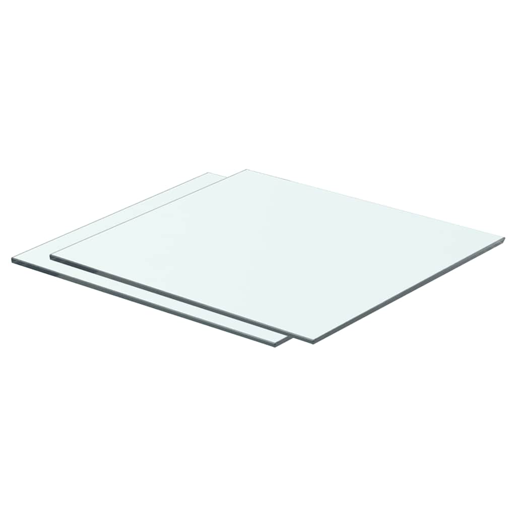 Hyllplan 2 st glas genomskinlig 40x30 cm