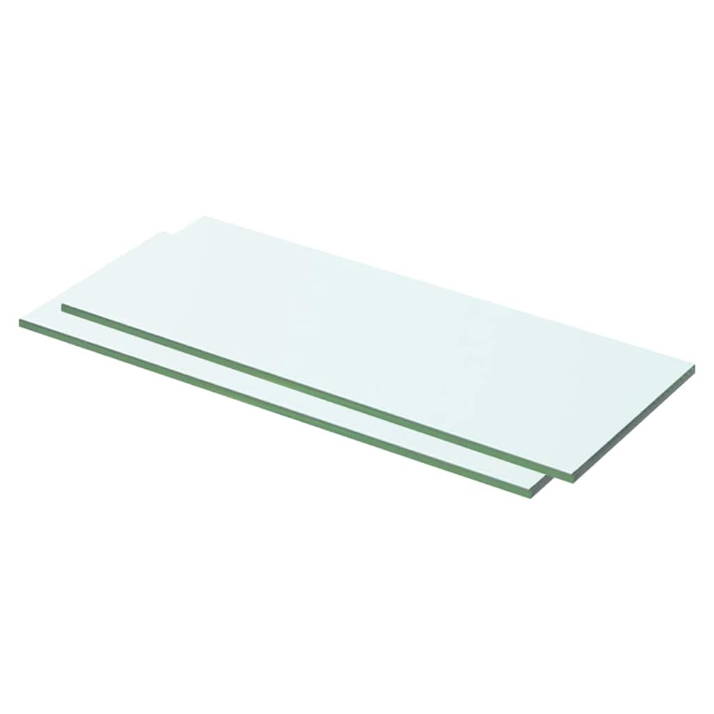 Hyllplan 2 st glas genomskinlig 50x15 cm