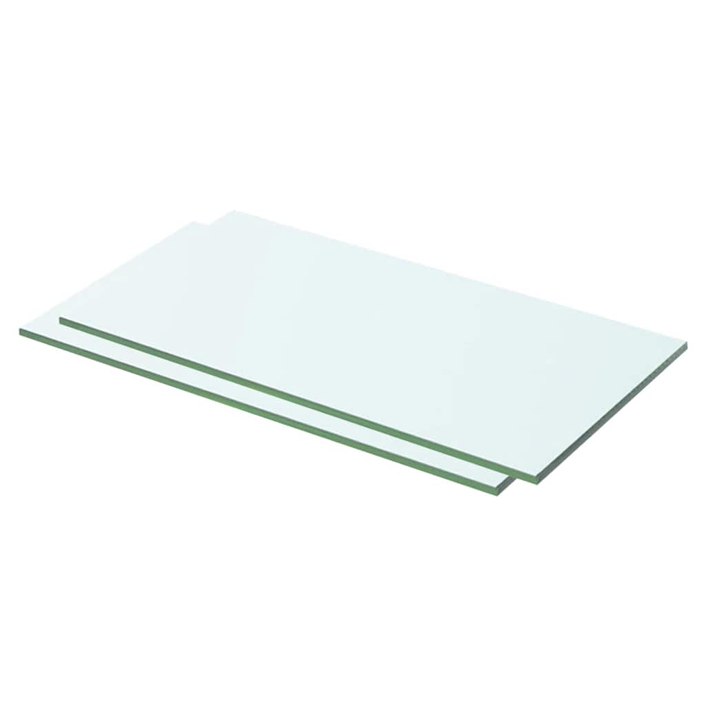 Hyllplan 2 st glas genomskinlig 50x20 cm