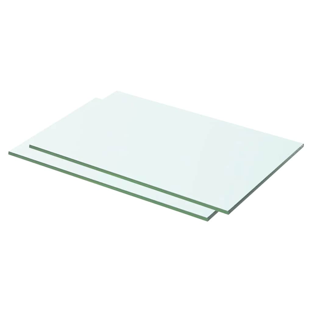 Hyllplan 2 st glas genomskinlig 50x25 cm