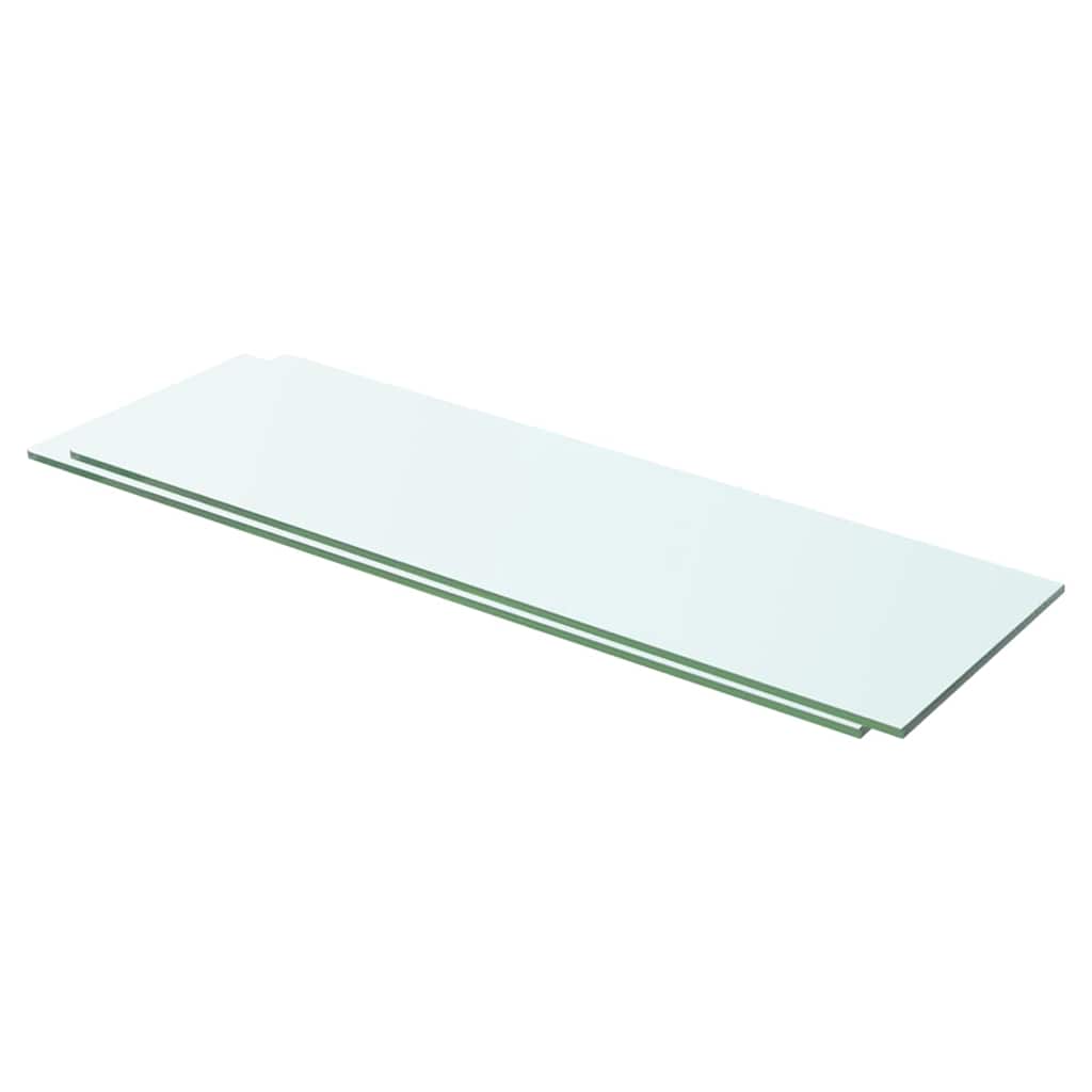 Hyllplan 2 st glas genomskinlig 60x15 cm