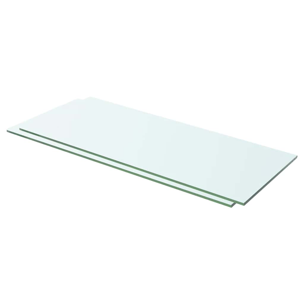 Hyllplan 2 st glas genomskinlig 60x20 cm