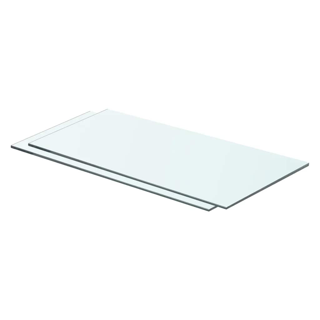 Hyllplan 2 st glas genomskinlig 60x25 cm