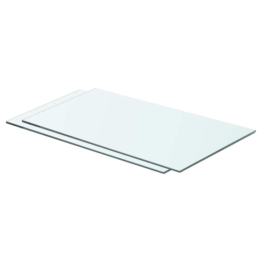 Hyllplan 2 st glas genomskinlig 60x30 cm