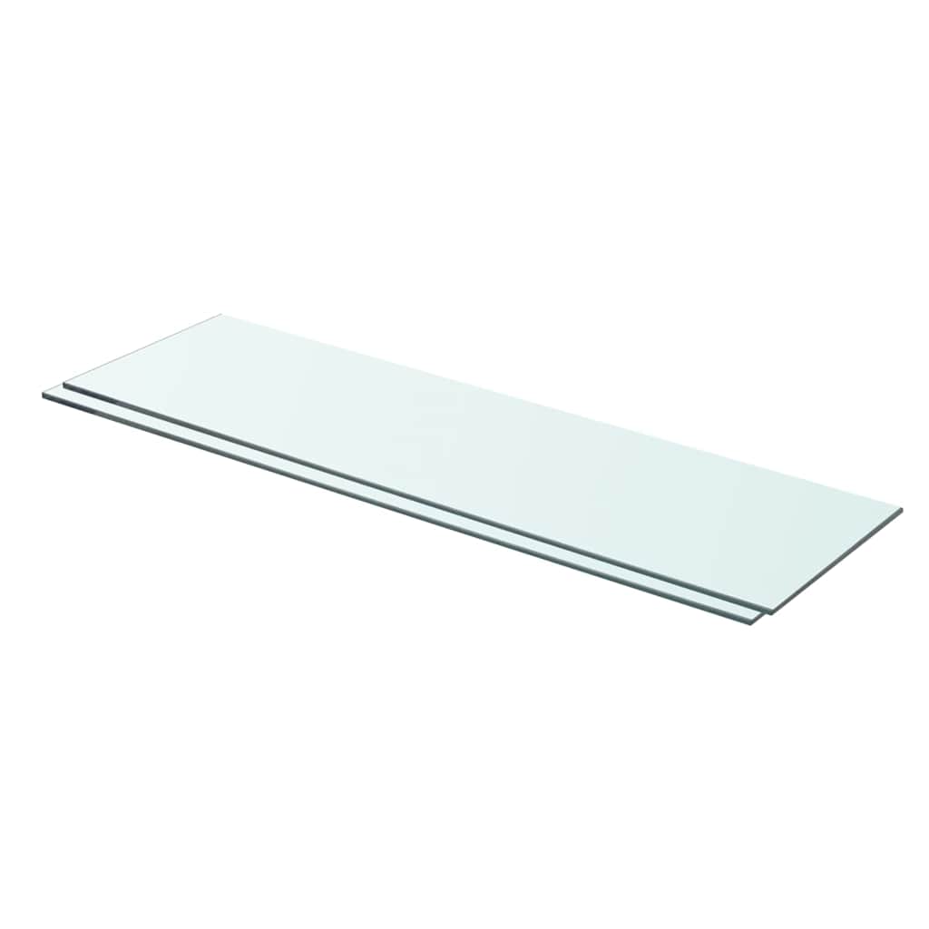 Hyllplan 2 st glas genomskinlig 70x20 cm
